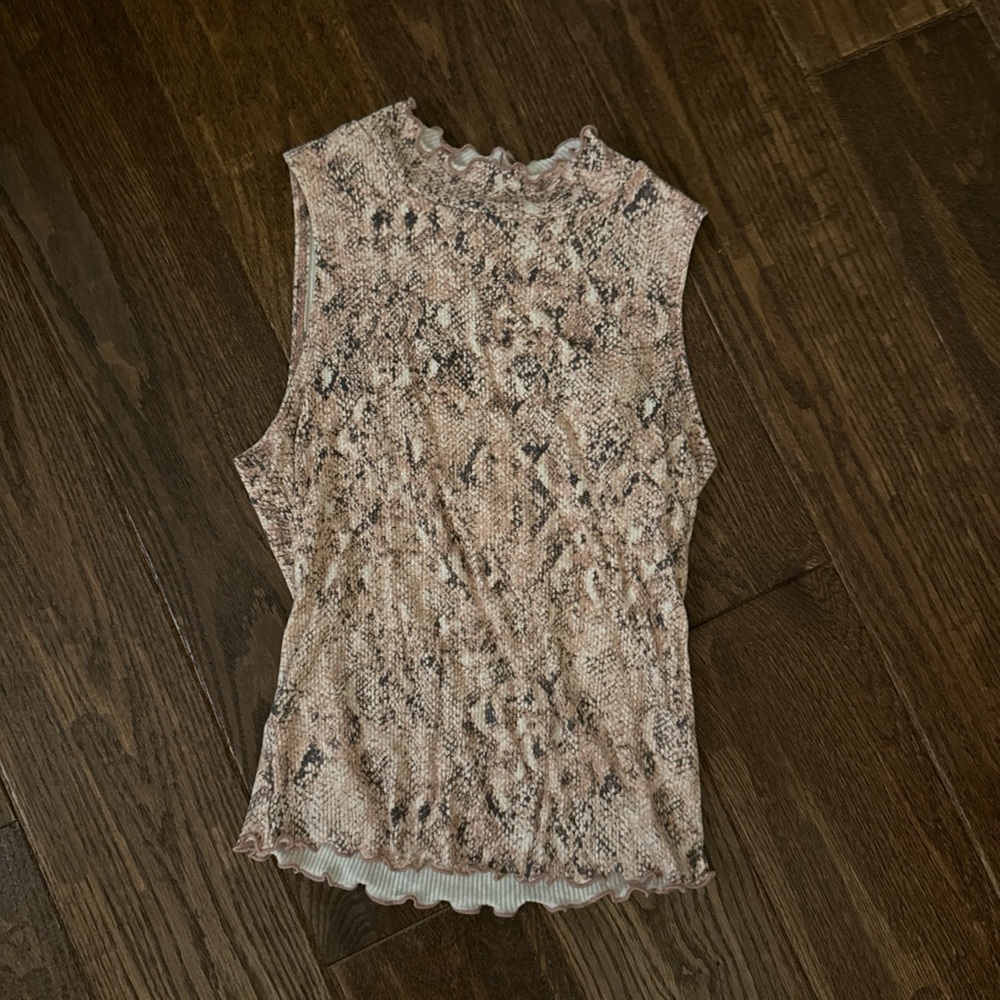 Candie's Brown and Cream Snake Print Tank Top